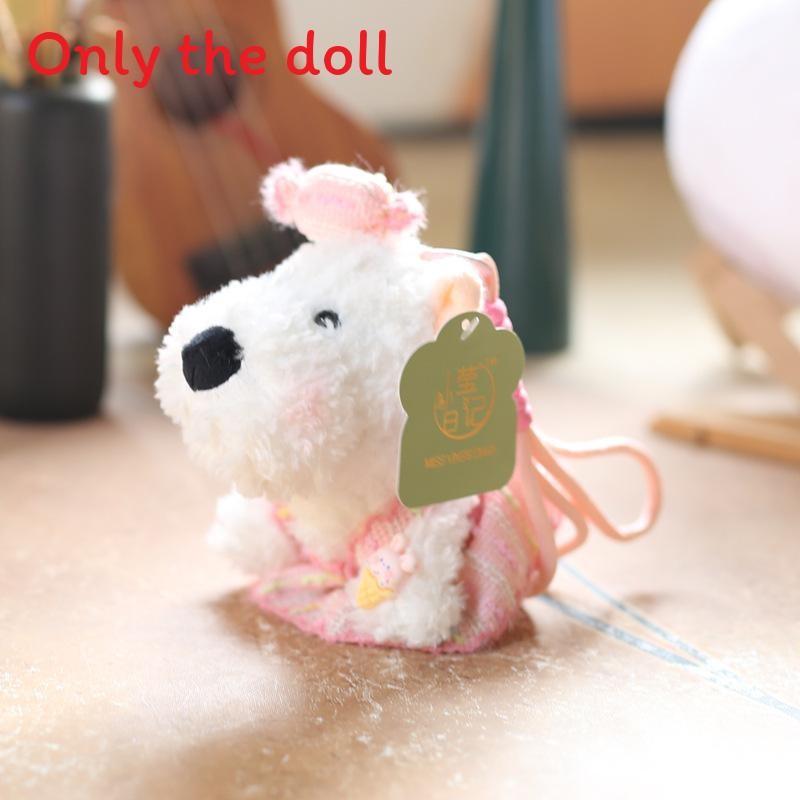 Cute West Highland Terrier Plush Keychain With Soft Short Pile For Bag Decoration And Gift