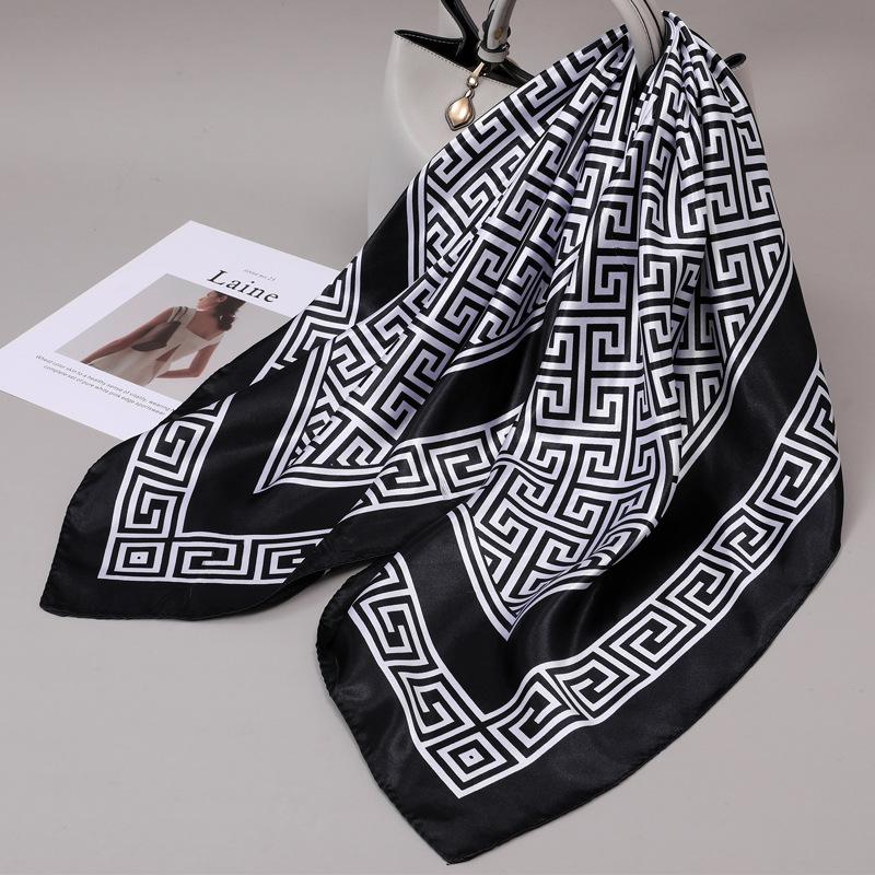 90 Square Scarves, Silk Scarves, Women's New Spring and Summer High-end Sense Versatile, Thin Scarves, Shawls Outside
