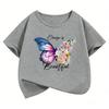 Change Is Beautiful Butterful T-Shirt Fashion T Shirt Girls' Summer Clothes Short Sleeve Tops T-Shirts Cute Kids Clothing