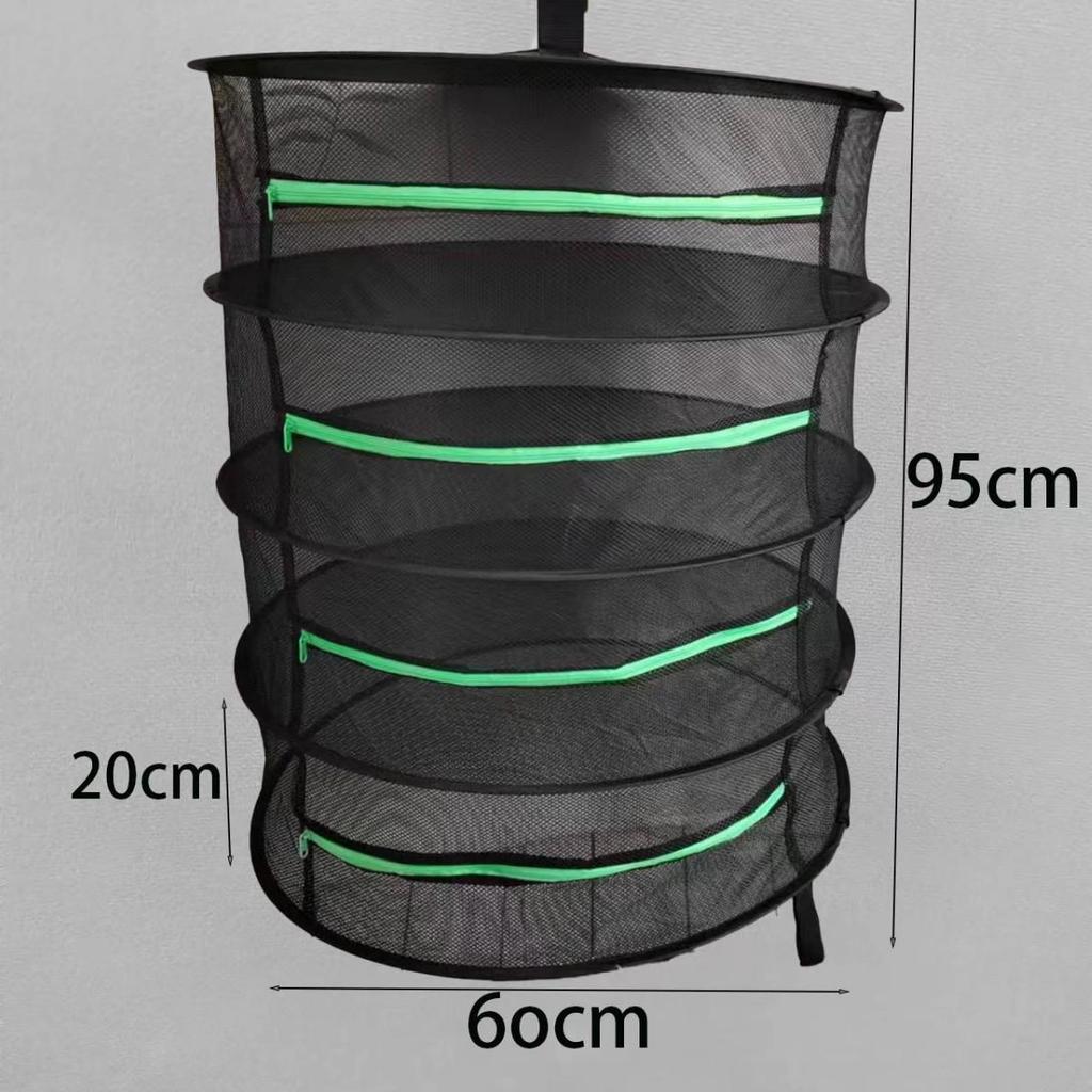 60cm Foldable Round Herb Drying Net and Hanging Basket