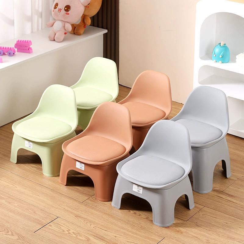 Cadeira Pequena com Encosto, Banqueta Silenciosa para Crianças, Banqueta Circular Dobrável, Grossa, Portátil, Compacta, Durável com Encosto