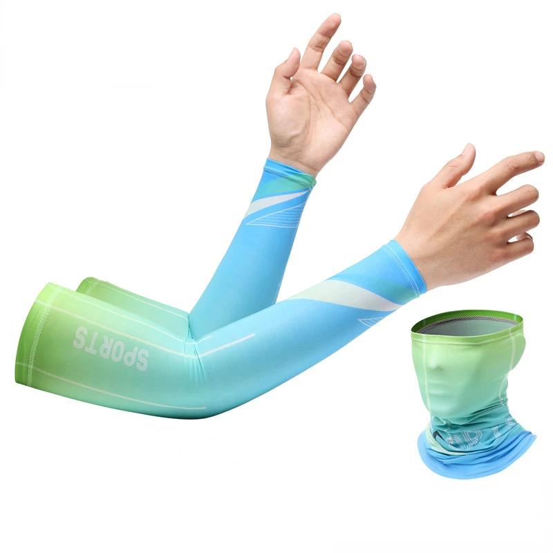 New Ice Silk Sleeve Sunscreen Cuff UV Sun Protection Arm Sleeves  Anti-Slip Men Women Long Gloves Outdoor Cool Sport Cycling