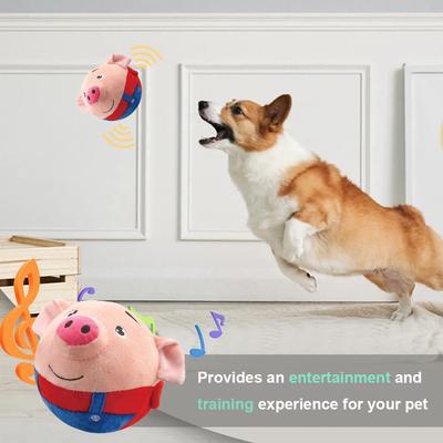 Active Moving Pet Plush Toy Bite Resistant Plush Automatic Bouncing Toys Self-Moving Chewable for Dog Indoor Playing