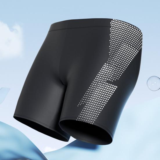 Men Swimming Trunks Quick Dry Soft Elasic High Waist Thin Plus Size Soft Breathable Slim Fit Printed Hot Spring Bathing Shorts Summer Beach Shorts