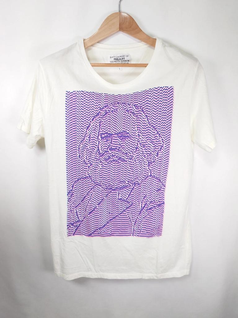 PEEL&LIFT T-Shirt Mens L Japan Made Off White Art Graphic Punk Streetwear Tee