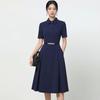 Vestido de Trabalho Feminino com Gola Polo e Manga Curta