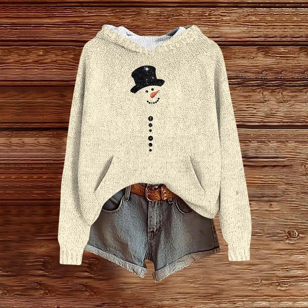 Sweatshirts For Women Knit Sweater Cute Shirt Fall Pullover Hooded Sweatshirt