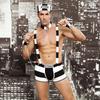 Men's Prisoner Cosplays Costume Adult Nightclub Bar Performance Clothes Prisoner Style Erotic Lingerie Mens Sexy Uniform