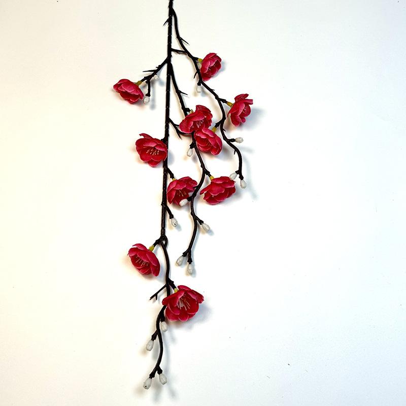 6pcs Simulation Flowers Silk Wintersweet Branch Home Living Room Decor Artificial White Plum Blossom Festival Party Decoration
