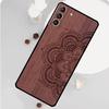 Mandala Blume Holz Handyhülle Für Samsung Galaxy S25 S26 Ultra S20 S21 S22 S23 S24 S10 Plus S25 FE Funda Abdeckung