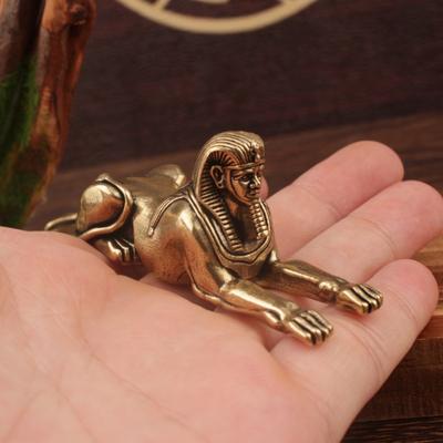 Messing Ornamente Goldene Sphinx Ägyptische Skulptur Messing Vintage Dekorative Figuren Heimdekorationszubehör