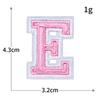 Exquisite Pink Embroidered Alphabet Patch for Jackets & DIY Decor