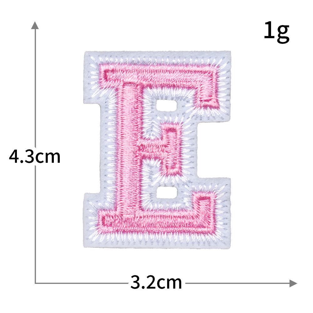 Exquisite Pink Embroidered Alphabet Patch for Jackets & DIY Decor