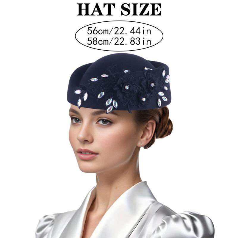 Wedding Cocktail Evening Party Cap for Female Flower Church Beret Hat Cosplay Costume Accessory
