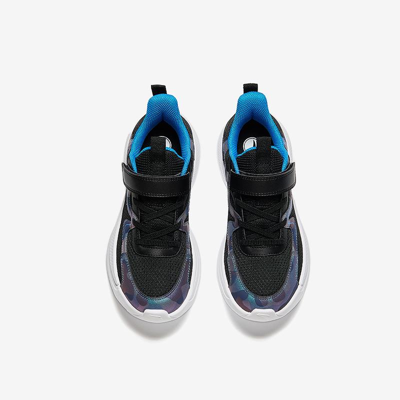 Anta Kids Synthetic Leather Comfortable Simple Non-Slip Wear-Resistant Low-Top Running Shoes Men sneaker Black Harmony-Blue A12445555-3