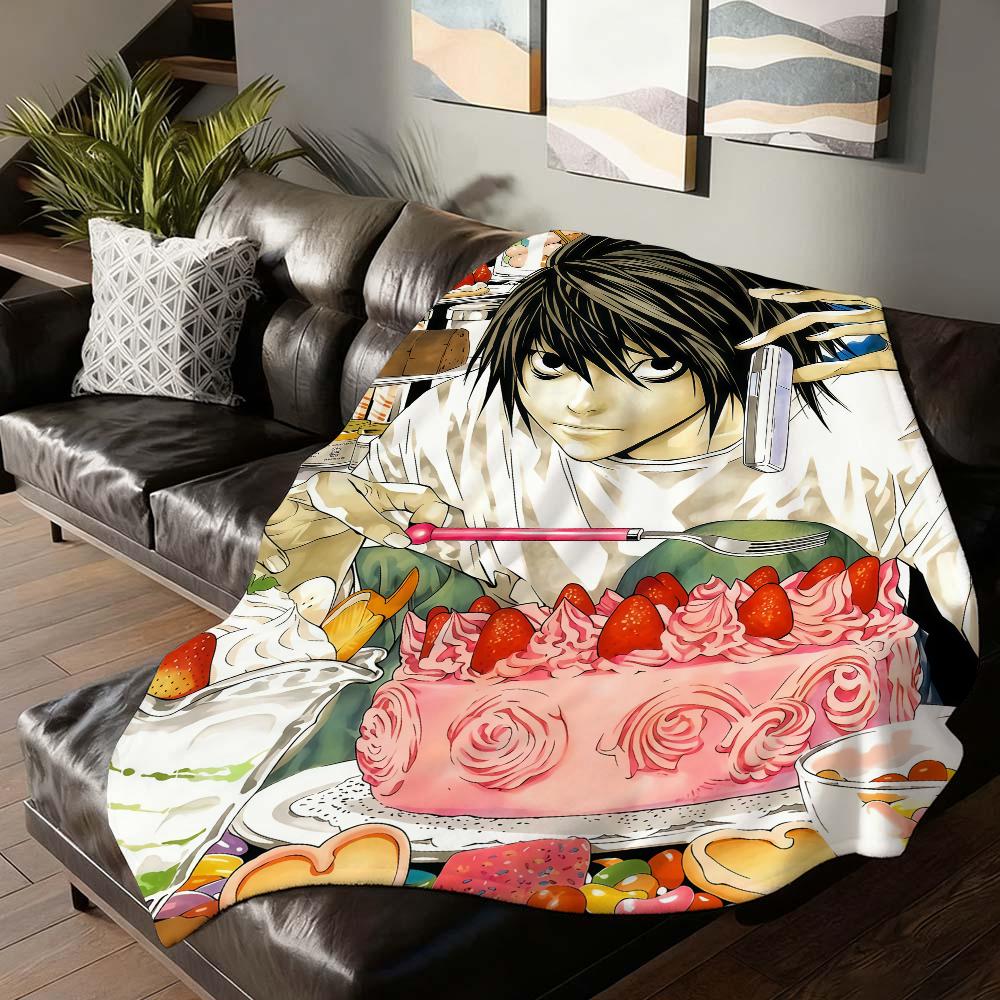 Adventure Anime Death Note Blanket For Sofa Office Bed Plane Travel Sleep Read Relax Camping Soft And Warm