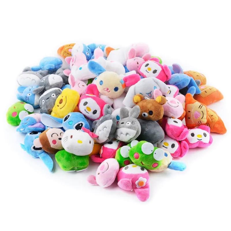 10 Sztuk Cute Animal Pluszowe Lalki 5-6 Cm Kawaii Królik Niedźwiedź Panda Nadziewane Zabawki