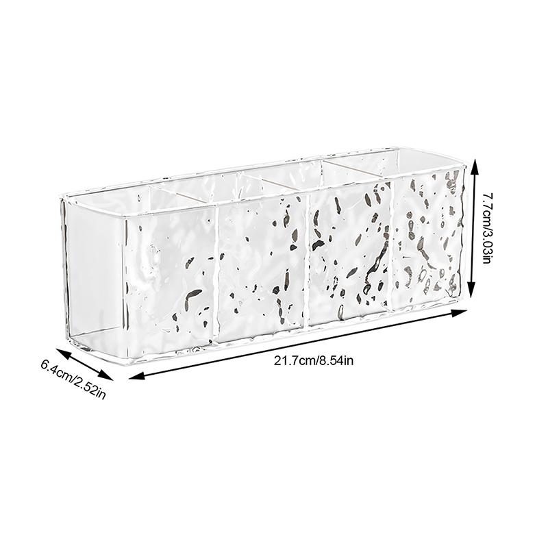 4 Grids Water Ripple Ps Cosmetic Storage Box Makeup Brush Holder Organizer Lipstick Eyebrow Pencil Desktop Storage Display Stand