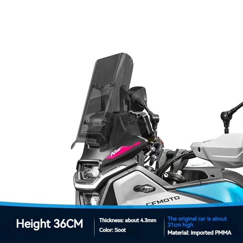 For CFMOTO  450MT Windshield Modification 450MT Transparent Front Windshield and Heightened Chest Guard Accessories