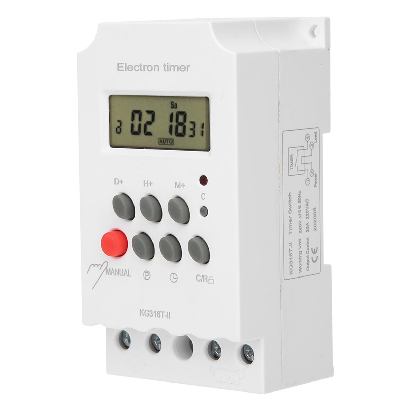 

Digital Time Switch LCD Display MicroComputer Electron Timer Switch ABS 220V KG316TII