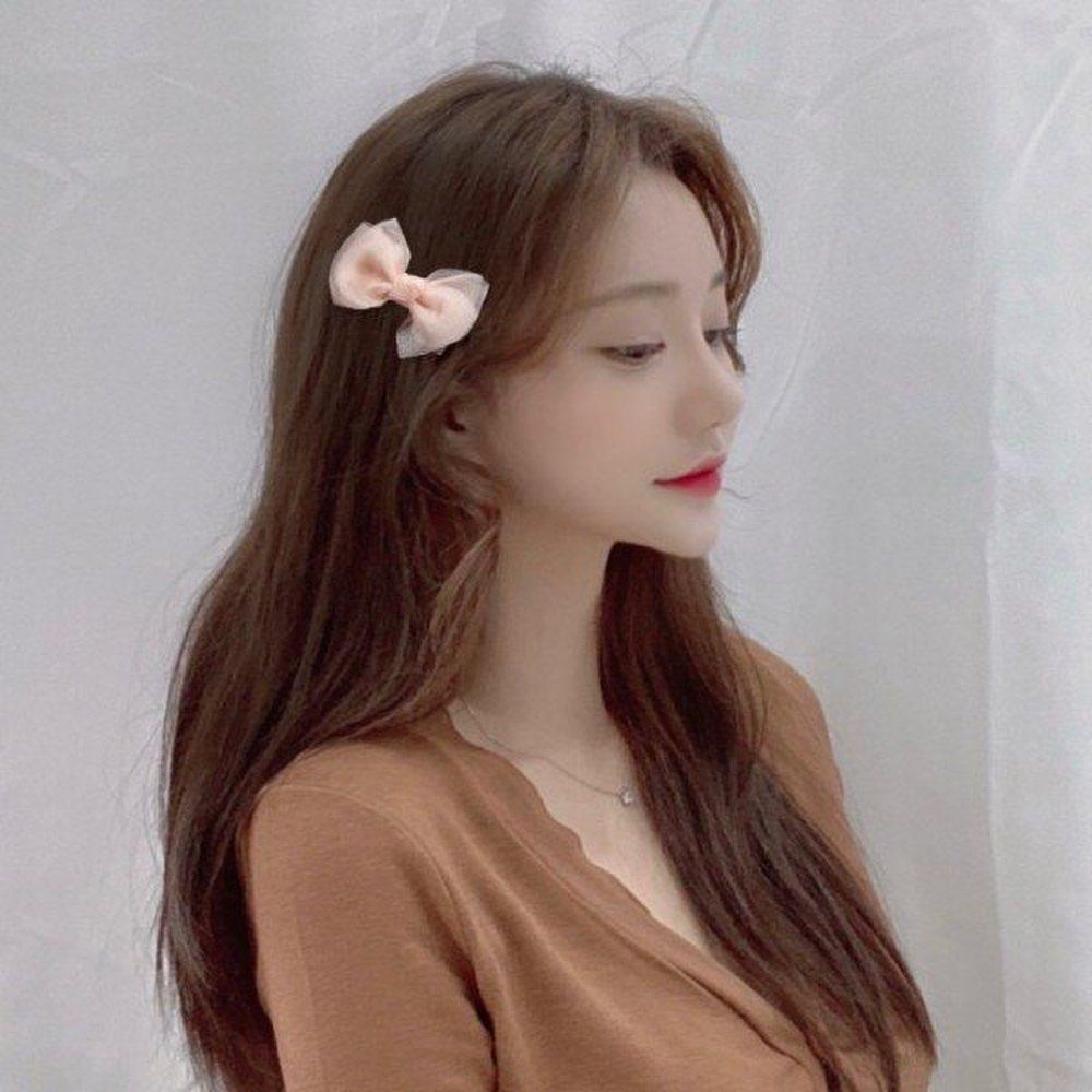 

Mno Organza Pearl Ribbon Hair Clip Set of 2 gray