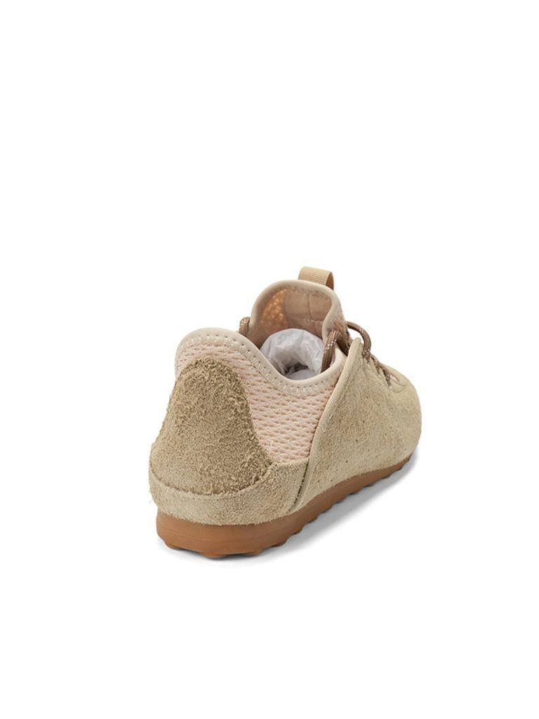 Vintage Suede Mesh Sneakers for Women Breathable Lightweight Casual Lace-Up Shoes with Rubber Sole