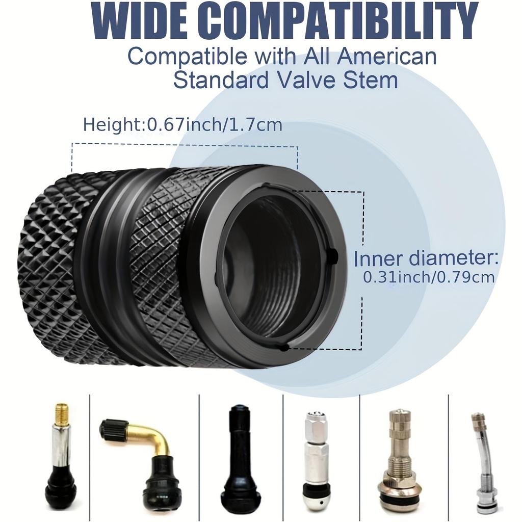 Aluminum Alloy Tire Valve Caps, Suitable for Automotive, Motorcycle, and Bicycle, Rust and Dust Resistant Tire Valve Cover Accessories