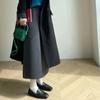 With Sweater Coat Skirts Autumn and Winter New Gray Back Slit Suit Skirt