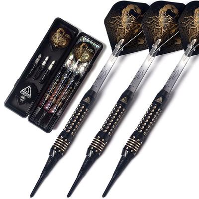 Black Scorpion CUESOUL 16g Brass Soft Tip Set of Stylish Scorpion Design Darts, 3, (B2306-88)
