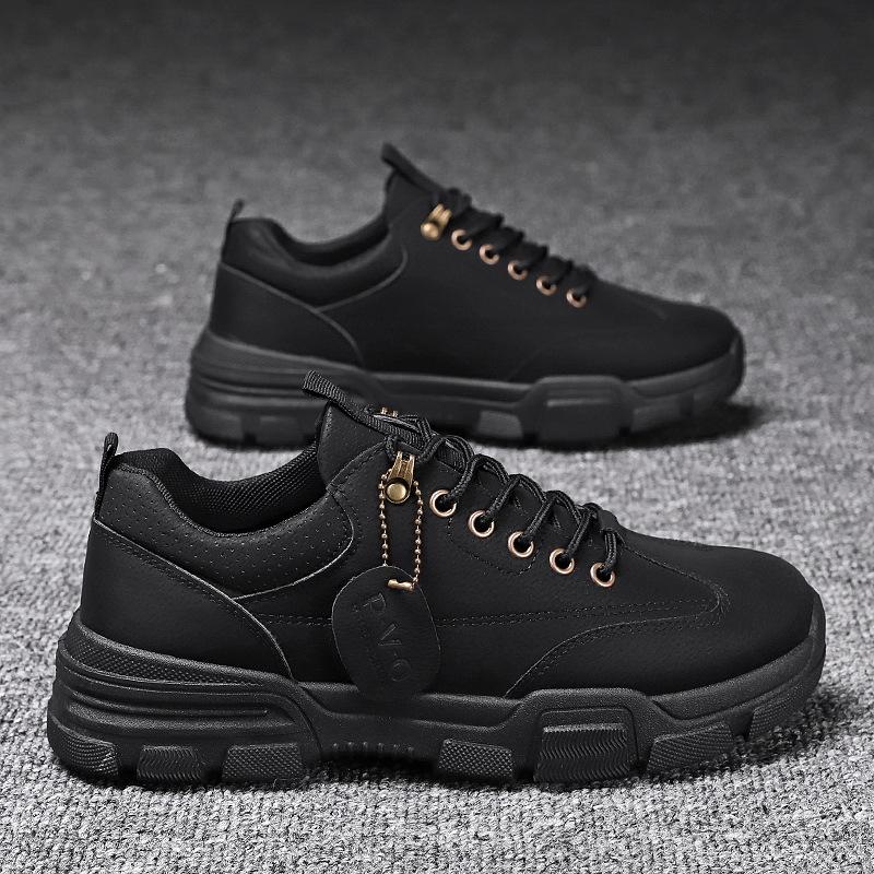 

Fashion Mazefeng 2024 Men Boots Spring Festival Outdoor Boots High Quality Lace-up Mens Shoes Comfortable Fashion Man Rubber Ankle Boots 44 чёрный