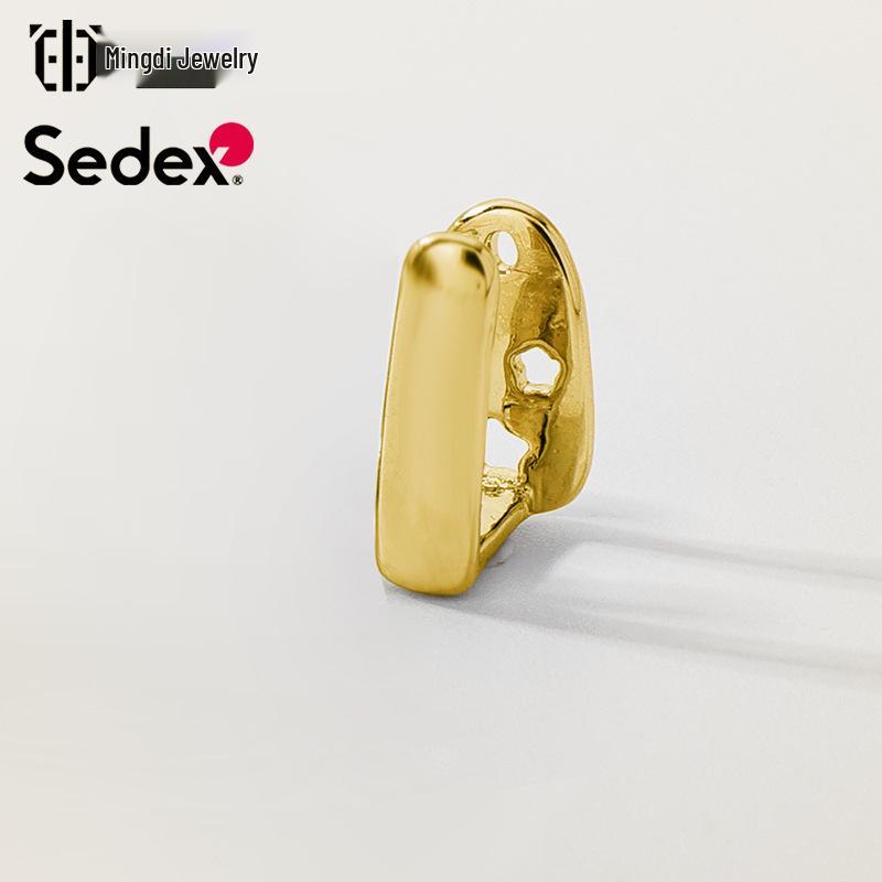 Hot Selling Halloween Hip Hop Grillz: Real Gold Plated Copper, Punk Zircon Paved, Big Gold Tooth Jewelry.