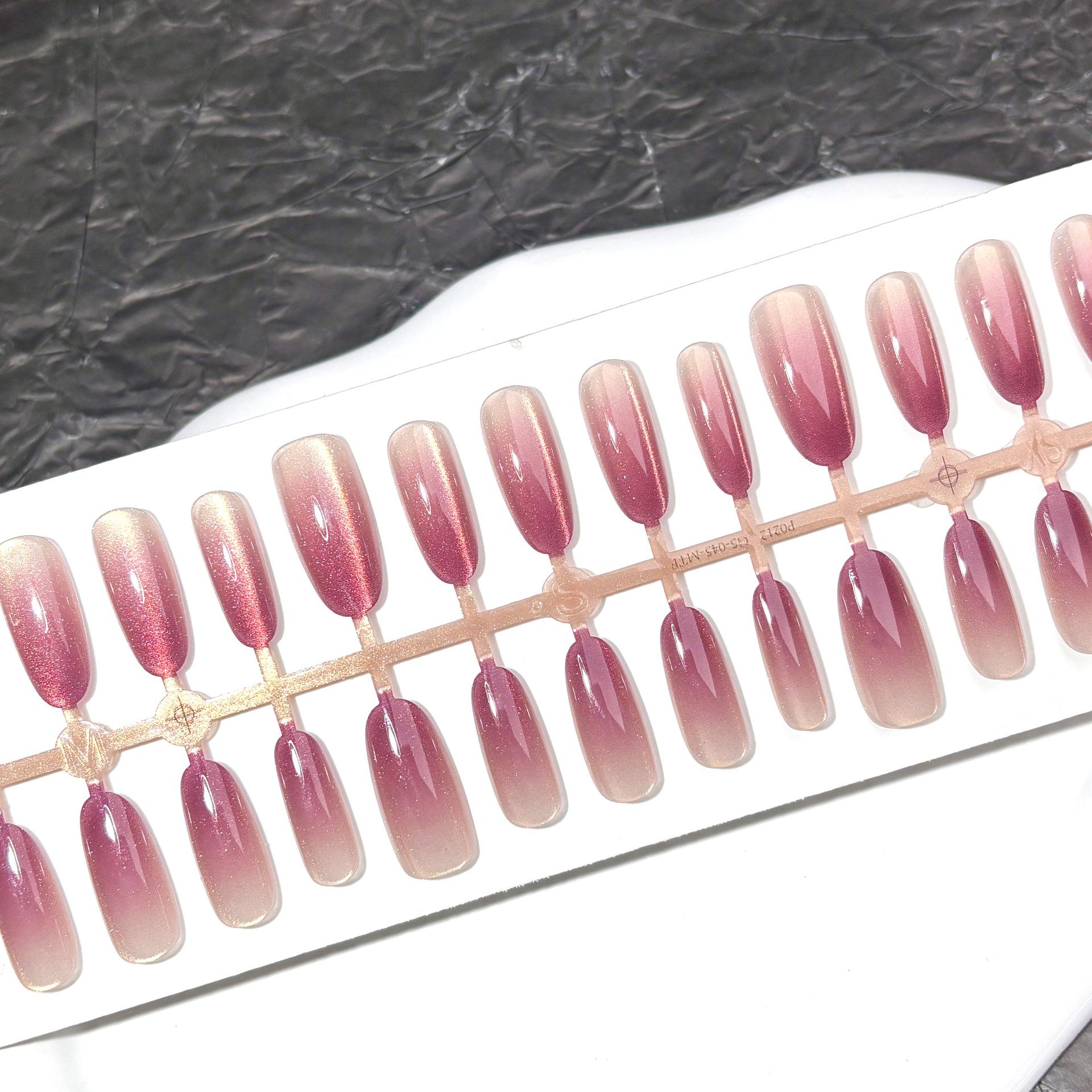 

Фиолетовый люксовый градиентные накладные ногти: Фиолетовые летние Y2K наклейки для ногтей