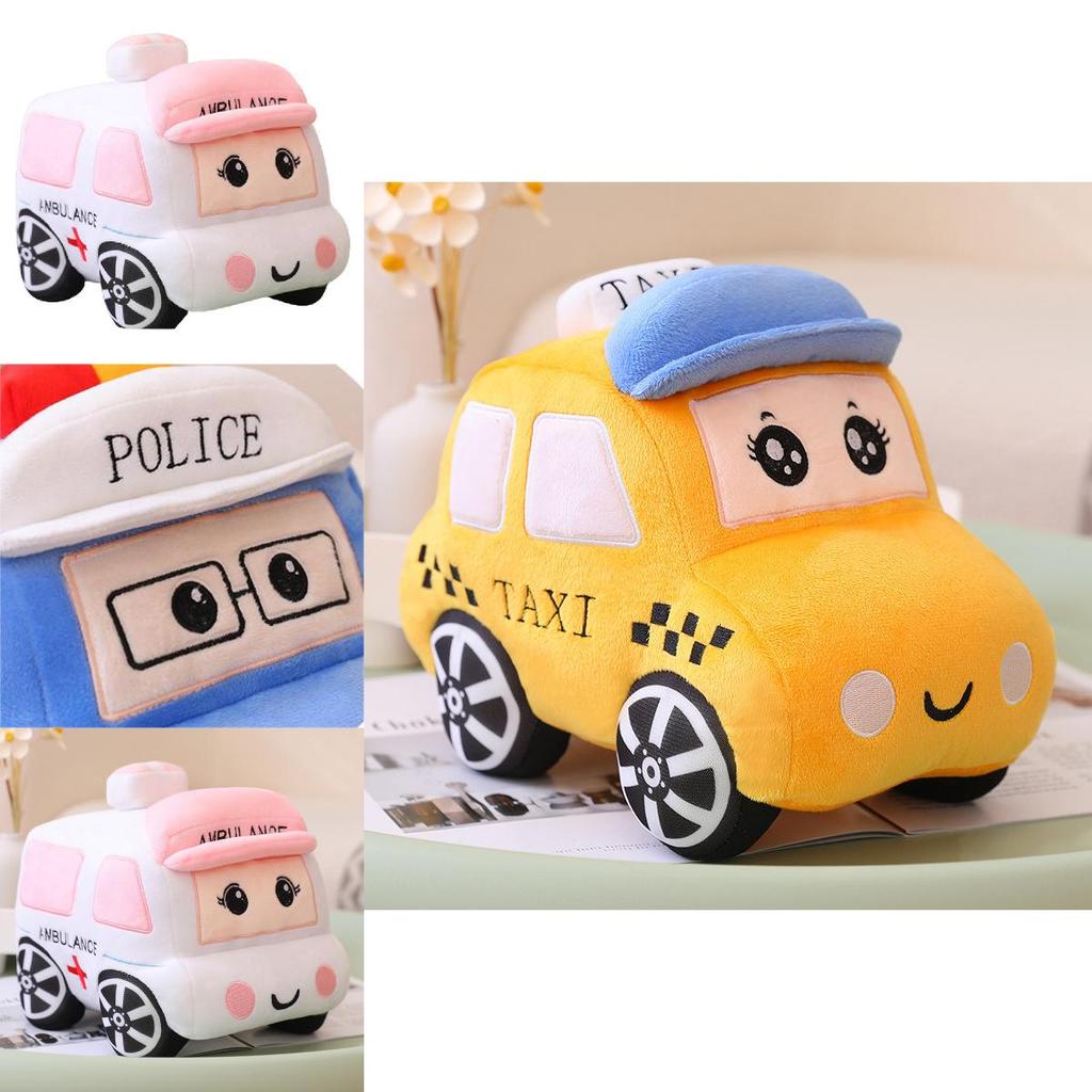 Ultra-plush Short Fur Cartoon Car Pillow- Available In 3 Vibrant Colors