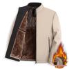 Winter Fleece-Lined Dad's Jacket - Warm Stand-Up Collar for Middle-Aged & Elderly Men, Grandpa Style