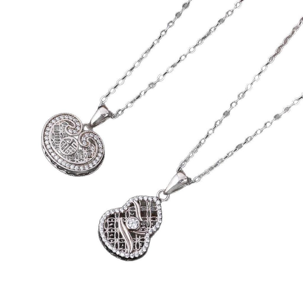 S925 Sterling Silver Fu Lu Hulu Ruyi Pendant Necklace - Chinese Trend Clavicle Chain, Light Luxury Fashion, Versatile Design X143.