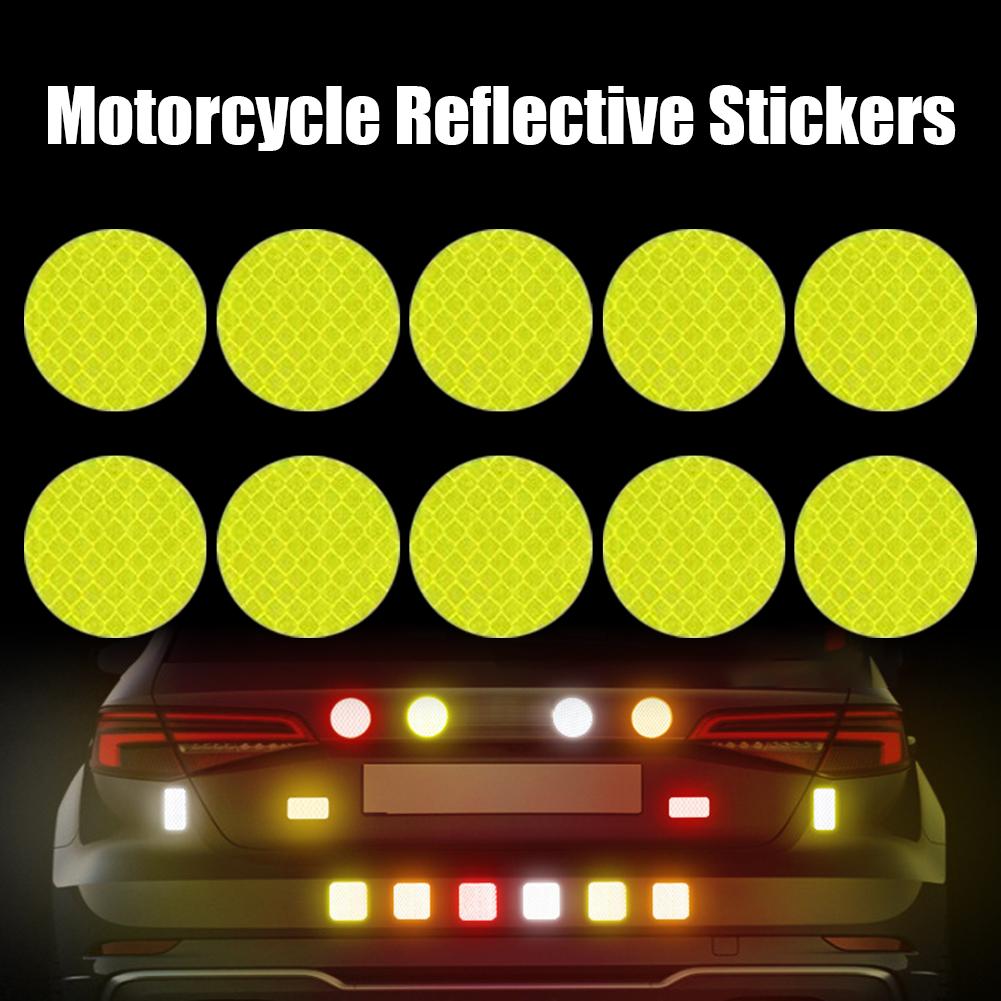 10pcs New Car Bumper Reflective Stickers Reflective Warning Strip Tape Secure Reflector Stickers Decals Safety Warning