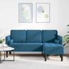 Sofa Set with Cushions Blue Polyester