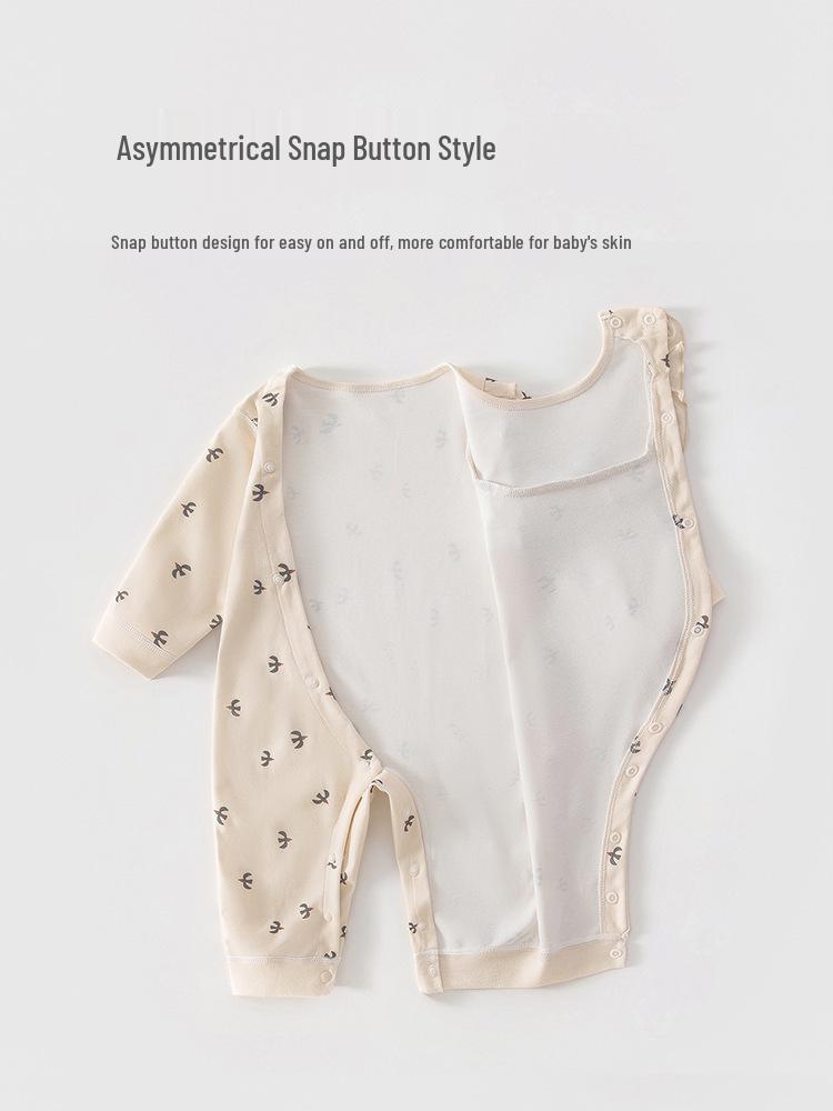 Newborn Baby Girl Onesie - Pure Cotton Spring/Autumn Full Moon Romper - 100 Days Stylish Outerwear