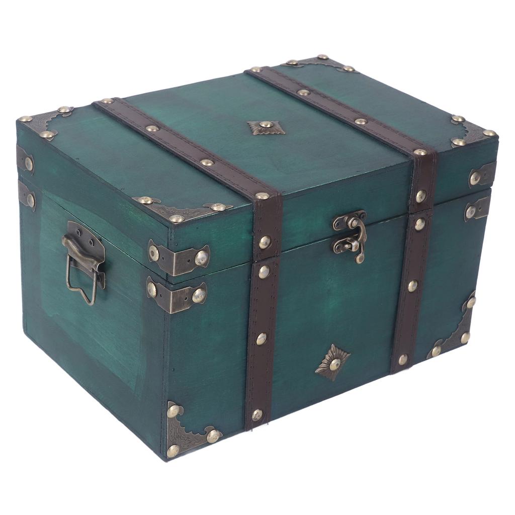 Treasure Chest Storage Box Antique Exquisite Wooden Jewelry Box for Movie Props Window Display