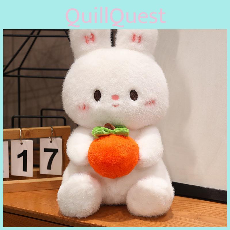 Cute Rabbit Plush Doll With Embracing Persimmon Decorations For Girls Birthday Gift
