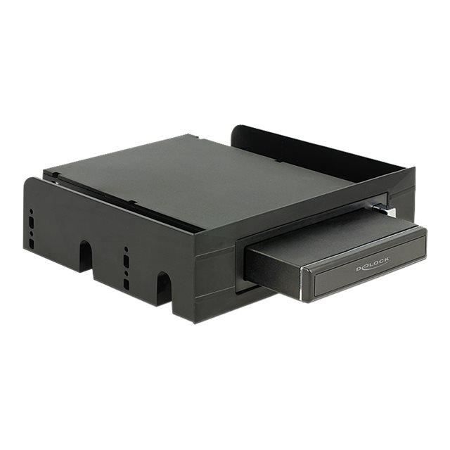 DeLOCK 3.5"- 5.25" Mobile Rack for 2.5" SATA Hard Drives and SSDs 2.5" Black Mobile Storage Rack