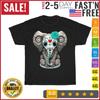 Sugar Skull Elephant Halloween Day Of The Dead Vintage T Shirt Men Women Fashion