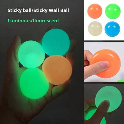 5pcs/10pcs Glow In The Dark Sticky Stress Ball Sensory Fidget Toys for Adults & Kids Anxiety Relief Grip Fun Squeeze Toy