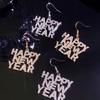 Happy New Year Letter Happy New Year Earrings Elegant Stud Earrings Letter Earrings  Travel