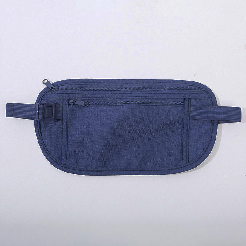 Unisex Travel Waist Pouch Passport Money Belt Bag Hidden Security Wallet Black Zippered Waist Security Pouch