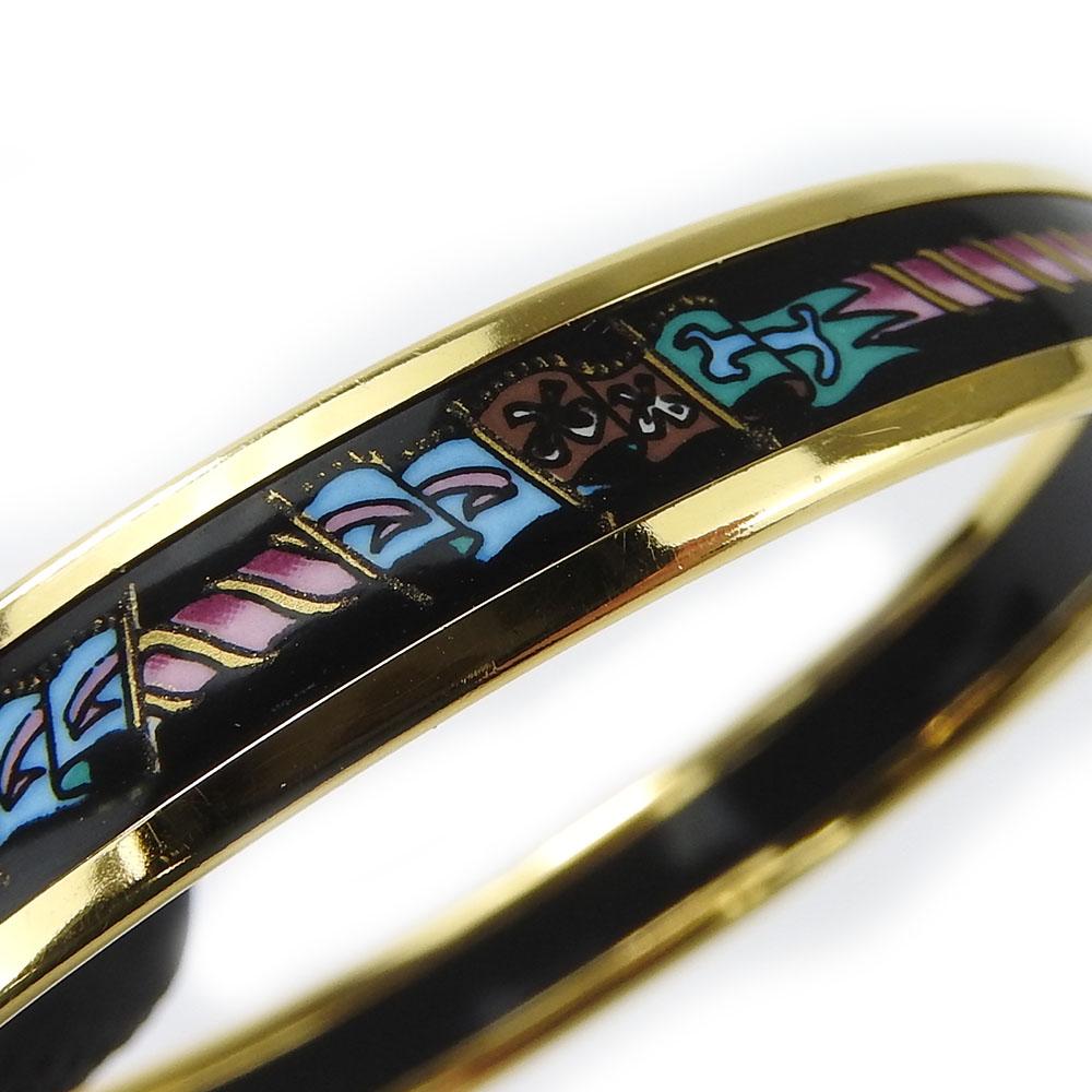 USED HERMES bangle  Emaille PM metal 18.2g multicolor Gold Metal Accessories