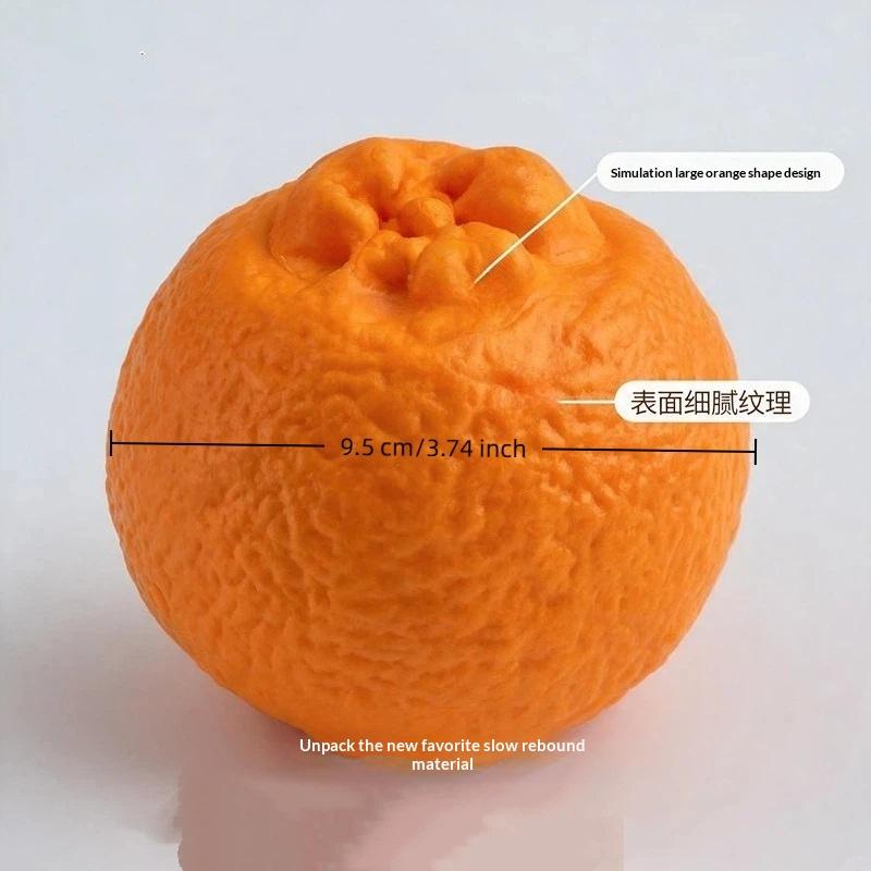 Orange Fruit Stress Relief Toy Realistic Squishy Squeeze Fidget Toy for Kids Adults Long Trip Boredom Relief