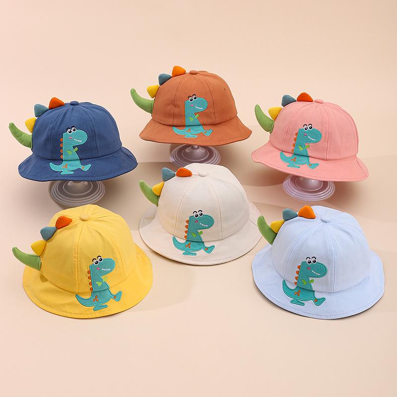 2026 Spring Dinosaur Cartoon Baby Bucket Hat - Cute Korean Style Unisex Children's Versatile Hat