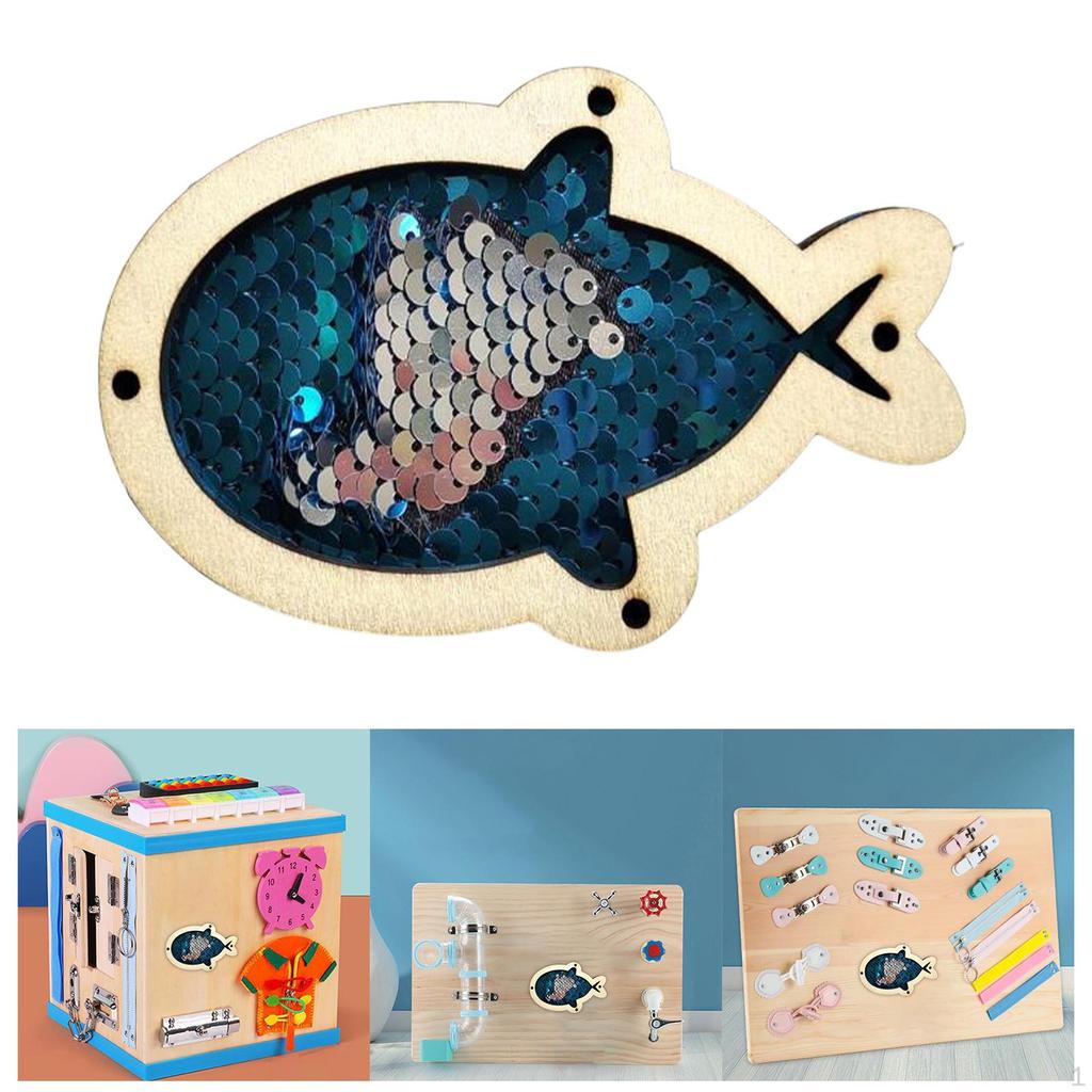 Busy Board Sequins DIY Material Practical Skill Montessori Toy for Kids Boys and Girls