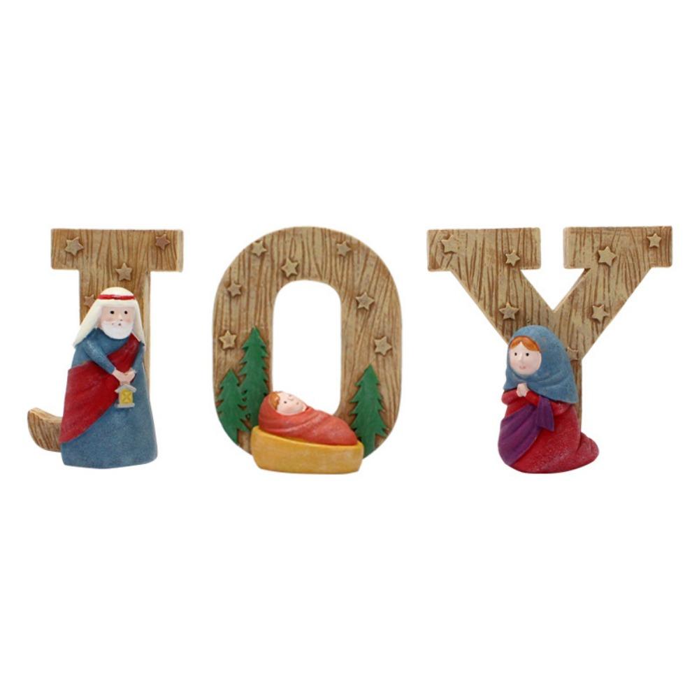 4Pcs/set Durable Christmas Manger Ornaments Unique Nativity Figure  Living Room